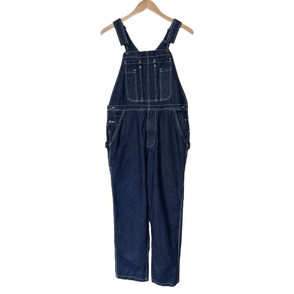 Gravel Gear Mens Size 38x32 Blue Denim Bib Overalls Carpenter Workwear Cotton - Picture 1 of 16